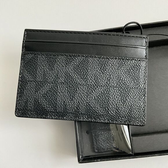 Michael Kors Card Holder With Matching Key Ring Black Monogrammed Jet Set - Picture 5 of 9